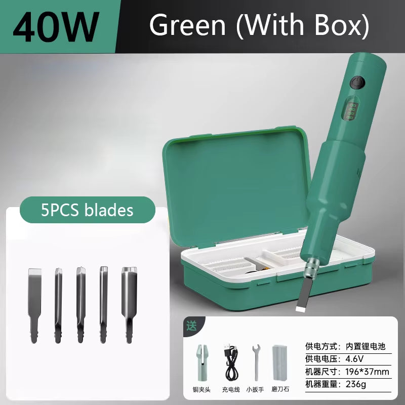 5PCS/20PCS Blade Carpenter Root Sculpture Mini Power Carving Chisel Carpentry Lithium Electric Carving Knife Chisel Set