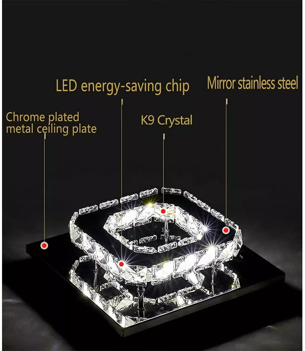 LED Crystal Ceiling Light Minimalist Modern Lamp Living Room Bedroom Lights