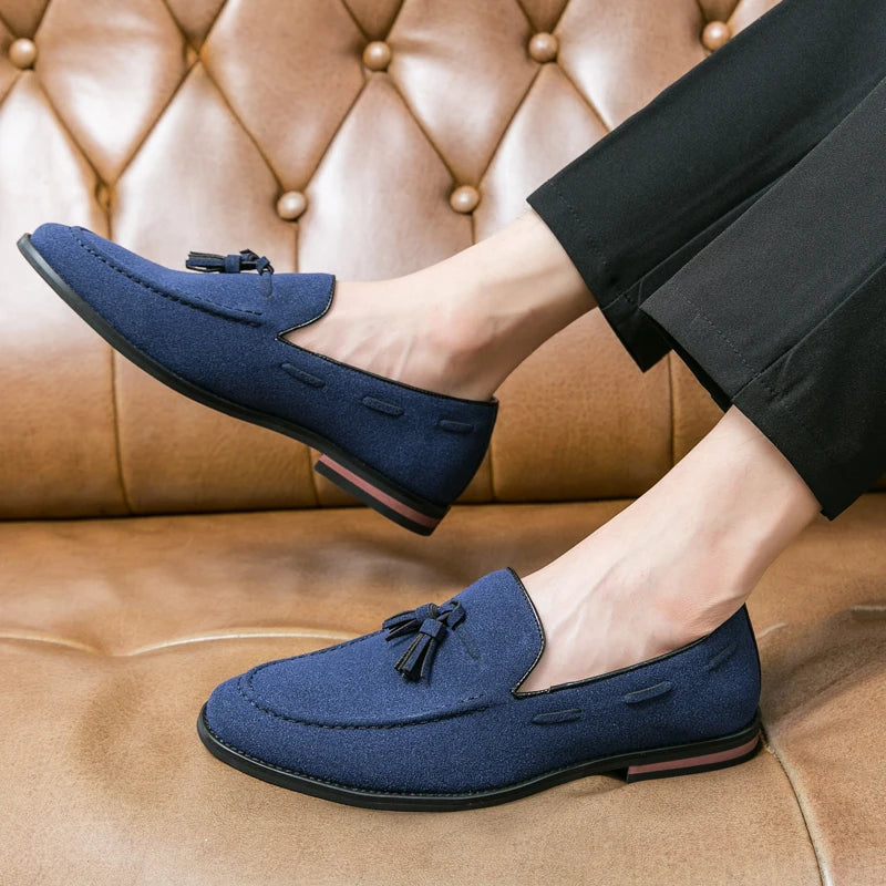 Men’s Casual Flats – Premium Cow Suede Leather Loafers & Moccasin Driving Shoes