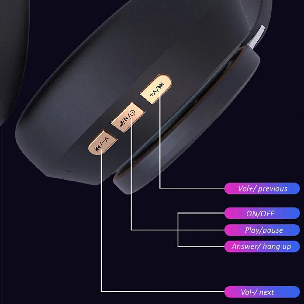 Wireless Bluetooth Headphones with Noise Cancelling Over-Ear Stereo Earphones