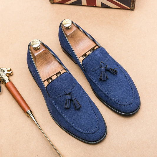Men’s Casual Flats – Premium Cow Suede Leather Loafers & Moccasin Driving Shoes