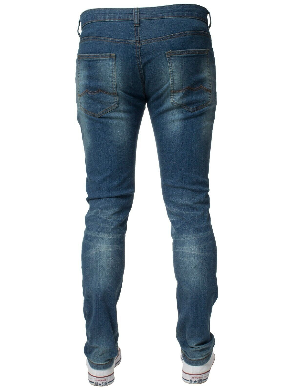 Kruze Mens Jeans Skinny Stretch Slim Fit Flex Denim Trouser Pants UK Waist Sizes