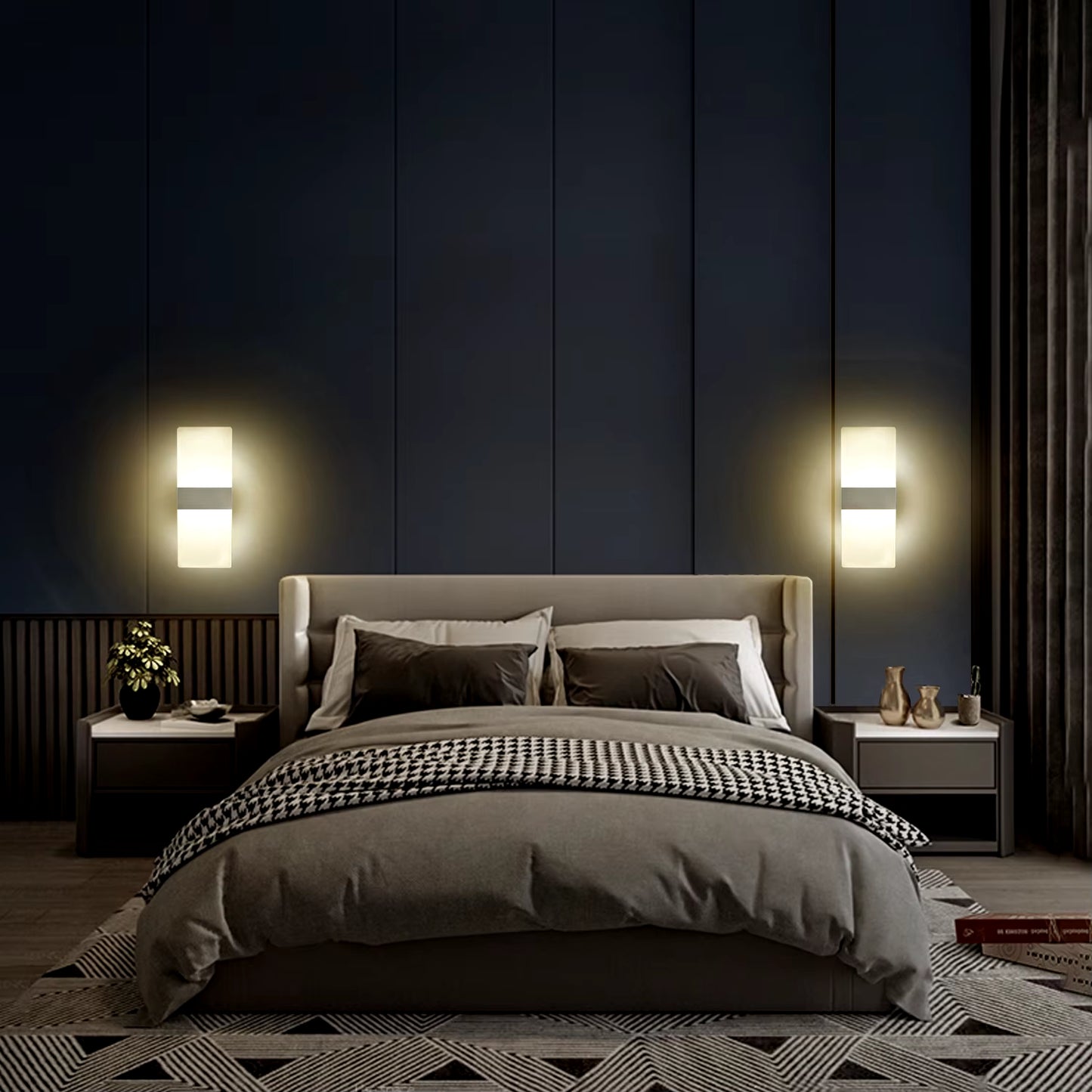 Modern Minimalist Wall Lamp, Indoor LED Wall Light, Aluminum Acrylic Hardwire, Bedroom Living Room Corridor Staircase Sconces