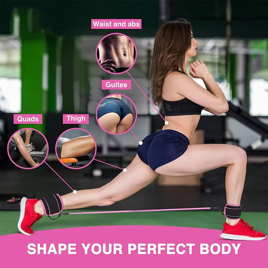 Ankle Strap Resistance Bands – Elastic Fitness Training Equipment for Yoga, Pilates, CrossFit, and Gym Workouts