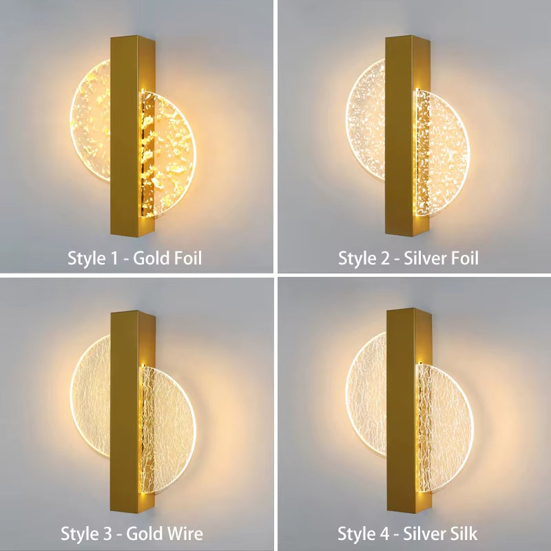 Luxurious LED Wall Lamp Acrylic Modern LED Indoor Wall Light Nordic Sconce Lamp Bedroom Living Room Bedside Light AC85-265V