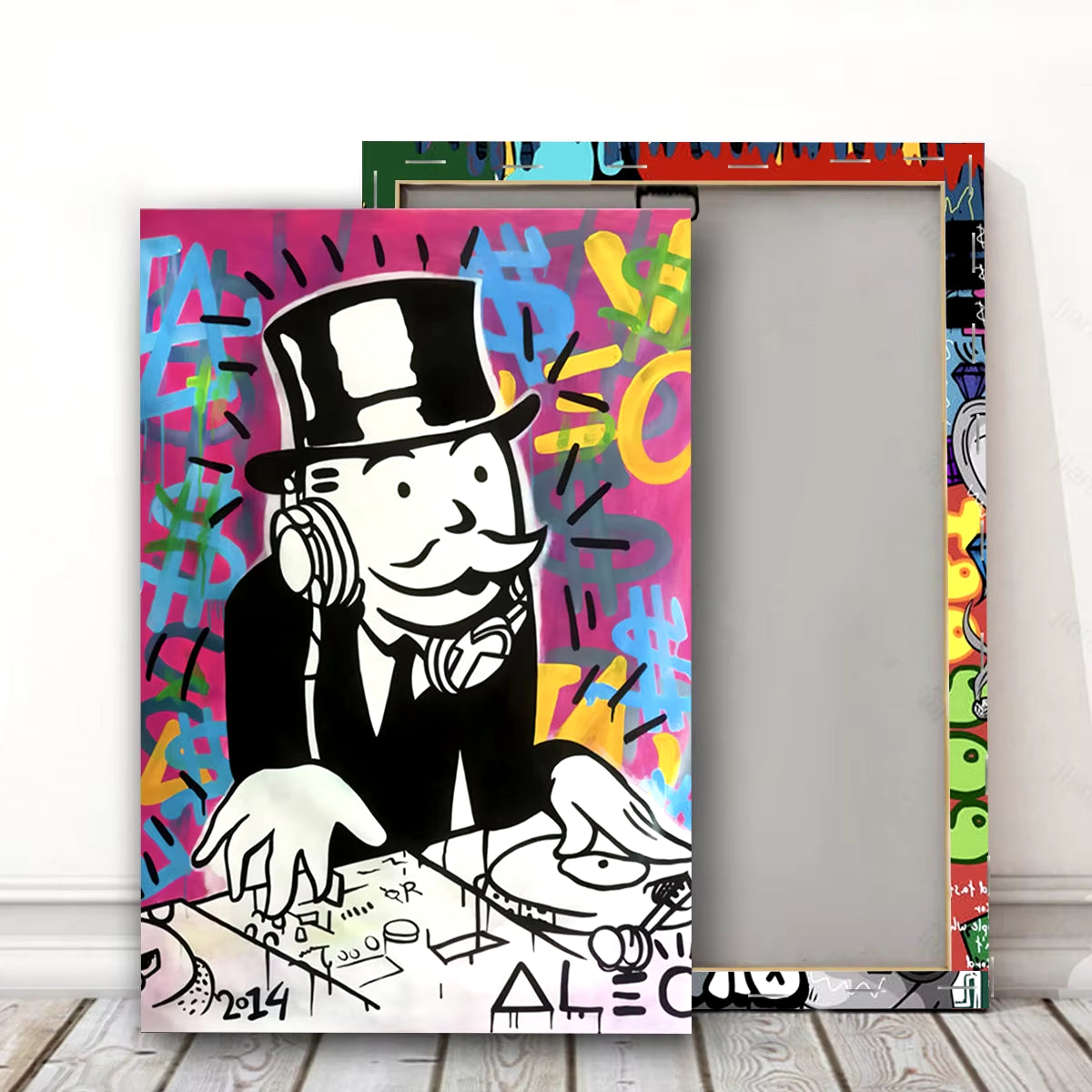 Abstract Graffiti Banksy Pop Art Poster - Framed Canvas Painting for Nordic Living Room Wall Decor