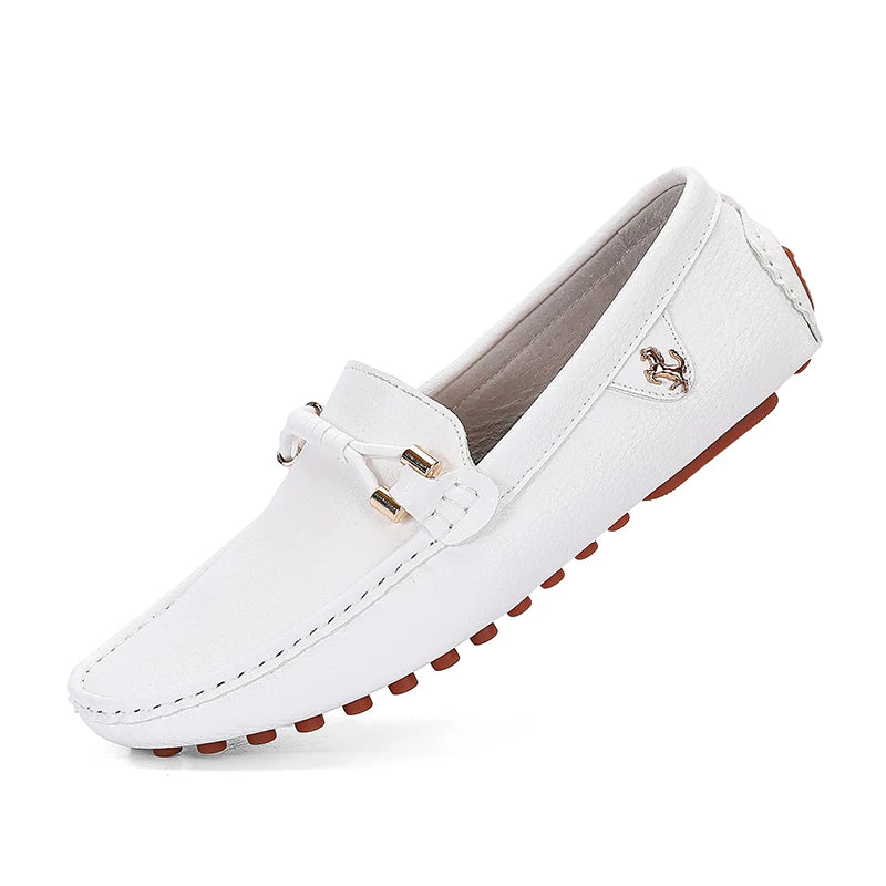 Summer Men’s Leather Slip-On Shoes – 2024 Classic Outdoor Comfort