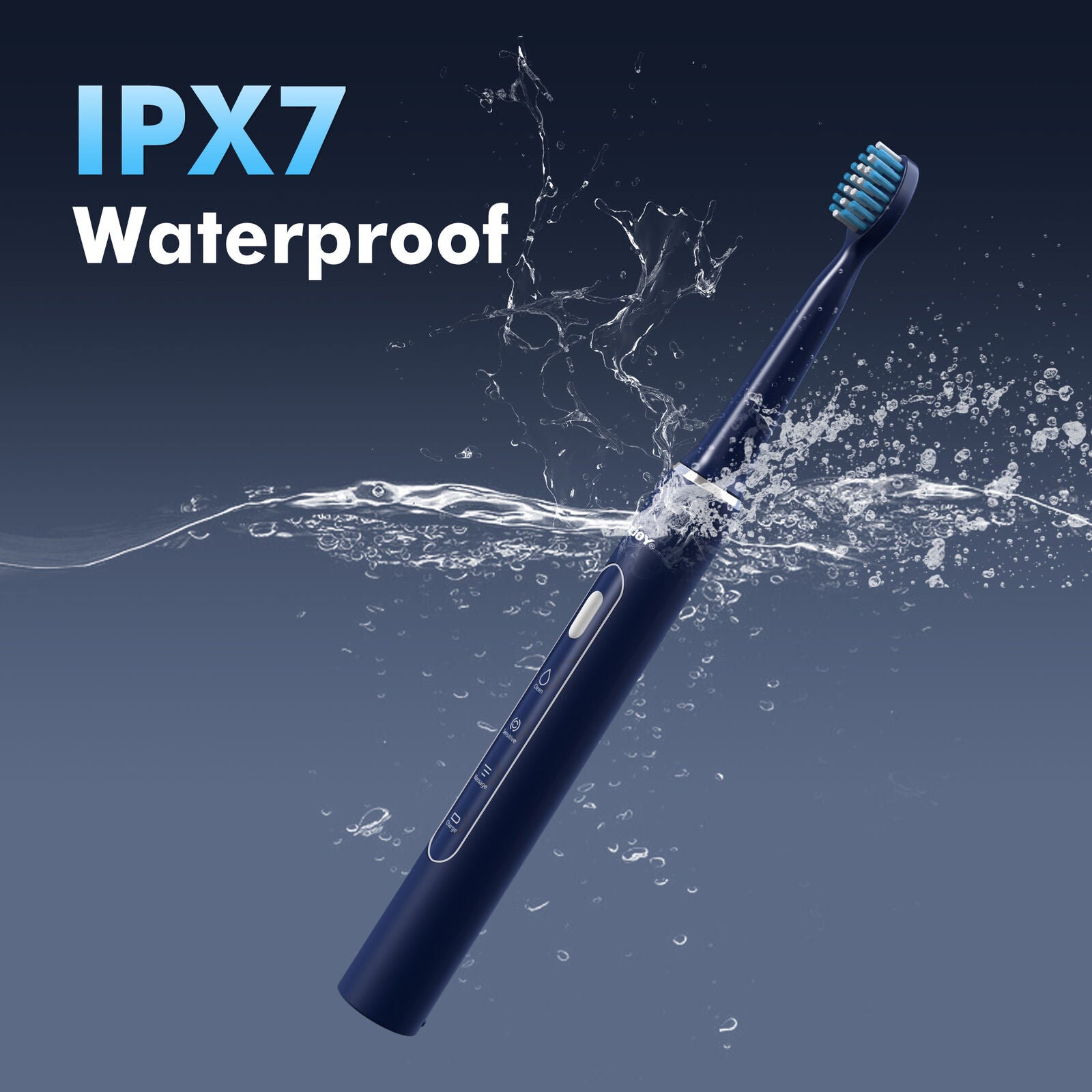 Rechargeable Electric Toothbrush with 3 Brushing Modes, Timer, and 7 Brush Heads – IPX7 Waterproof