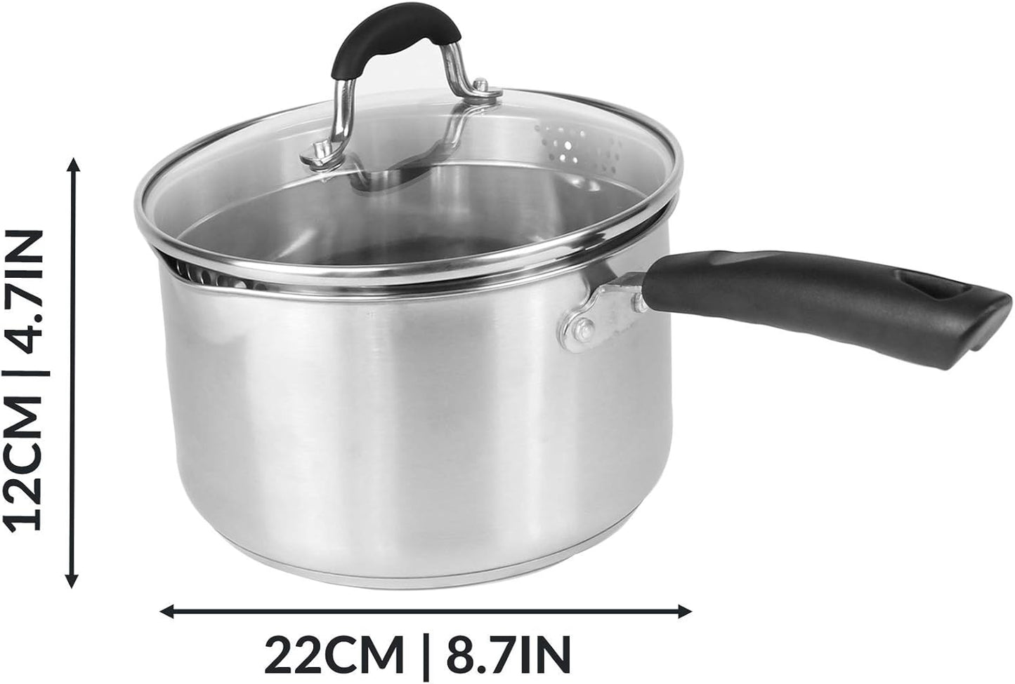 Set of 3 Stainless Steel Saucepans Crockery Dinner Set Boiling Pan Stainless Steel Pans Induction Saucepans Saucepans for Ceramic Hobs | M&W
