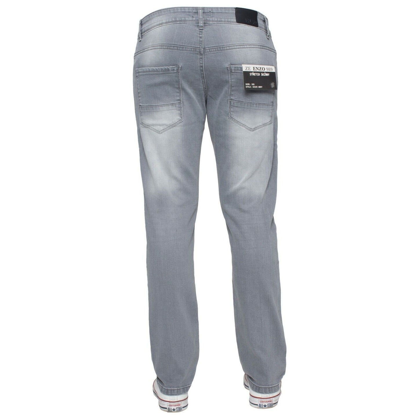 Kruze Mens Jeans Skinny Stretch Slim Fit Flex Denim Trouser Pants UK Waist Sizes
