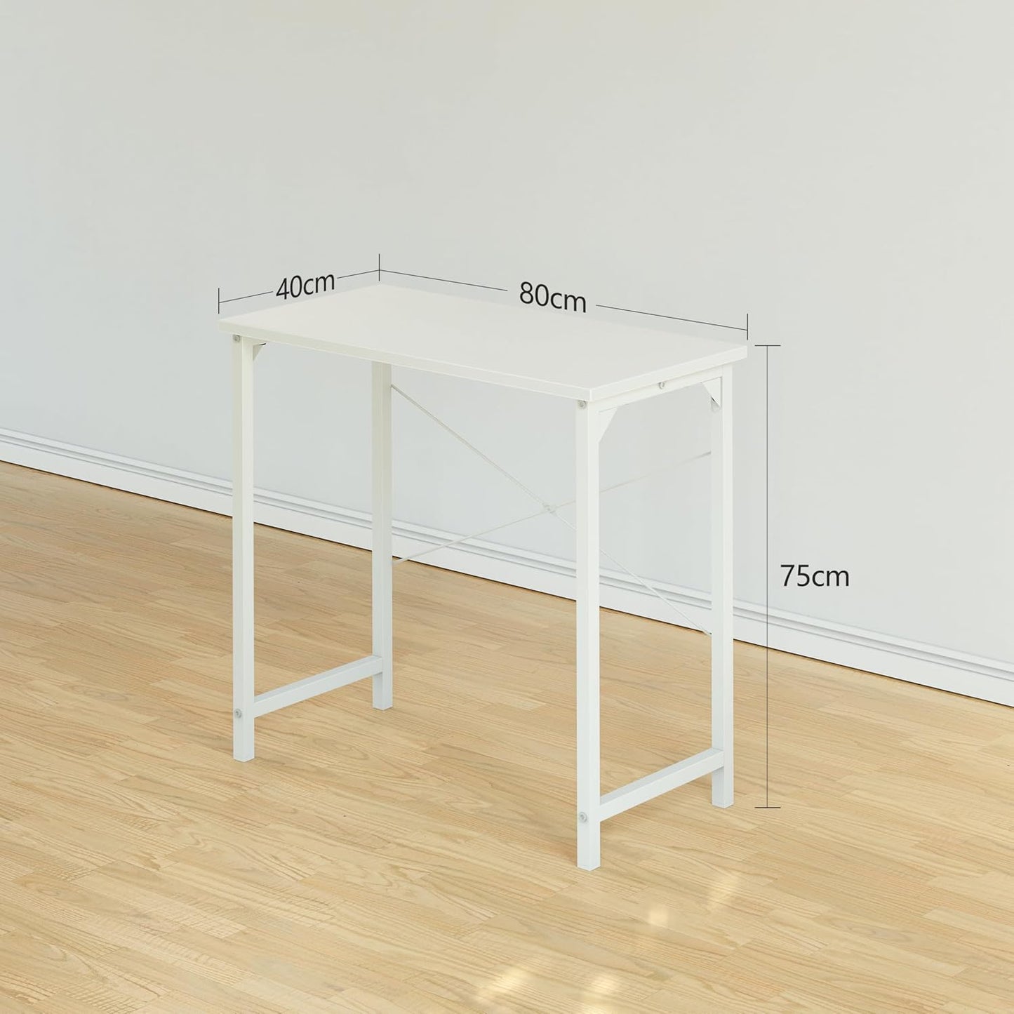 Computer Desk Home Office Desk 80X40 Cm Study Writing Table, Modern Simple Style, White