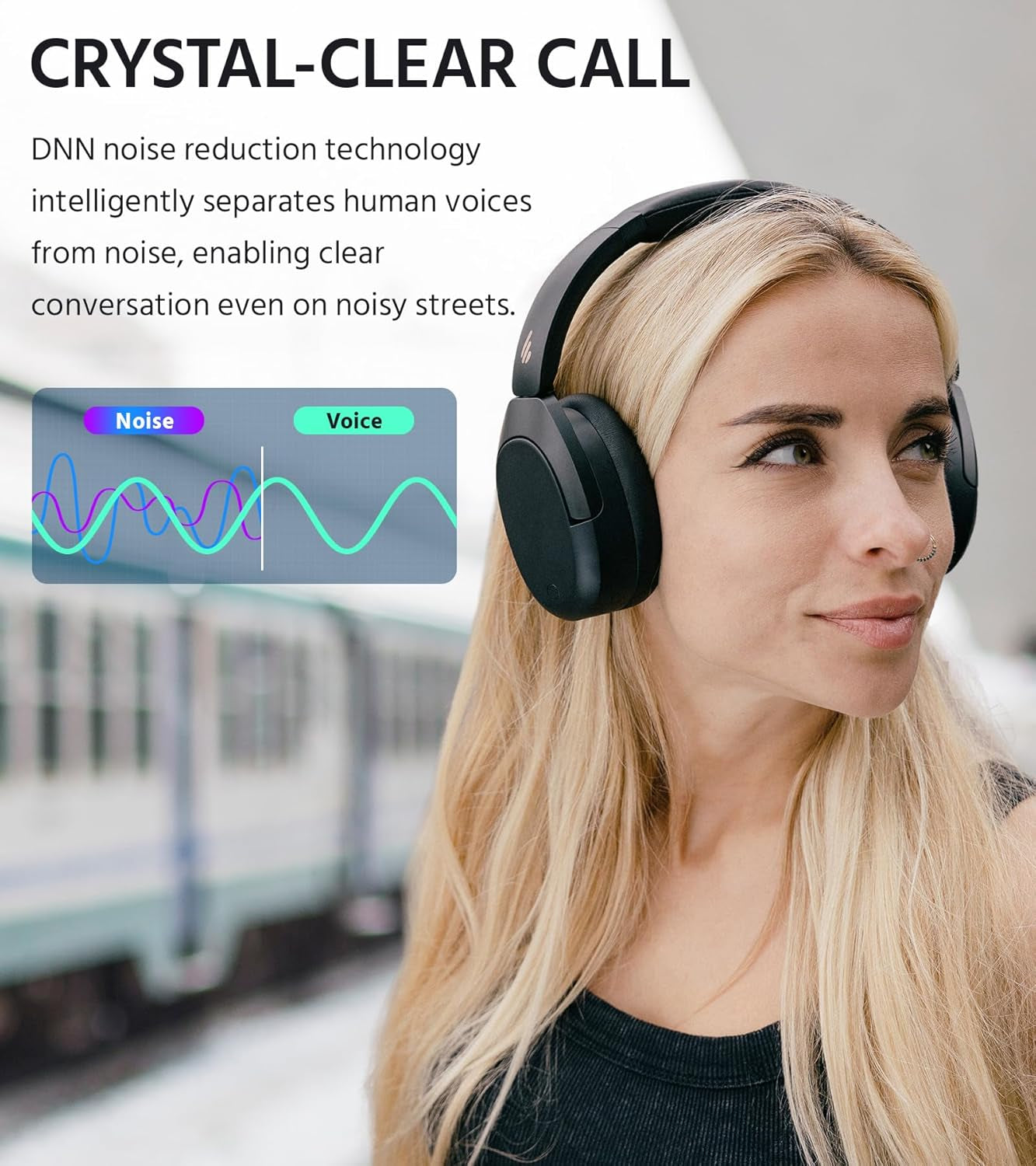 W830NB Wireless over Ear Headphones with -45 Db ANC, 94 Hours Battery, LDAC Hi-Res Sound, Spatial Audio, Quick Charge, Bluetooth V5.4 - Black