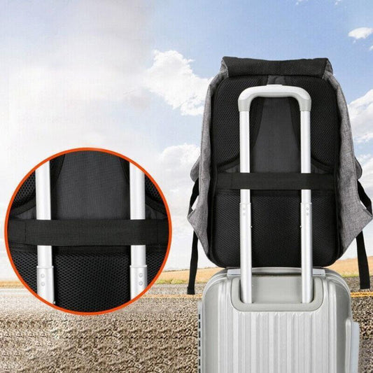 USB Charging Port Unisex Anti-Theft Backpack Laptop Travel Large School Bag