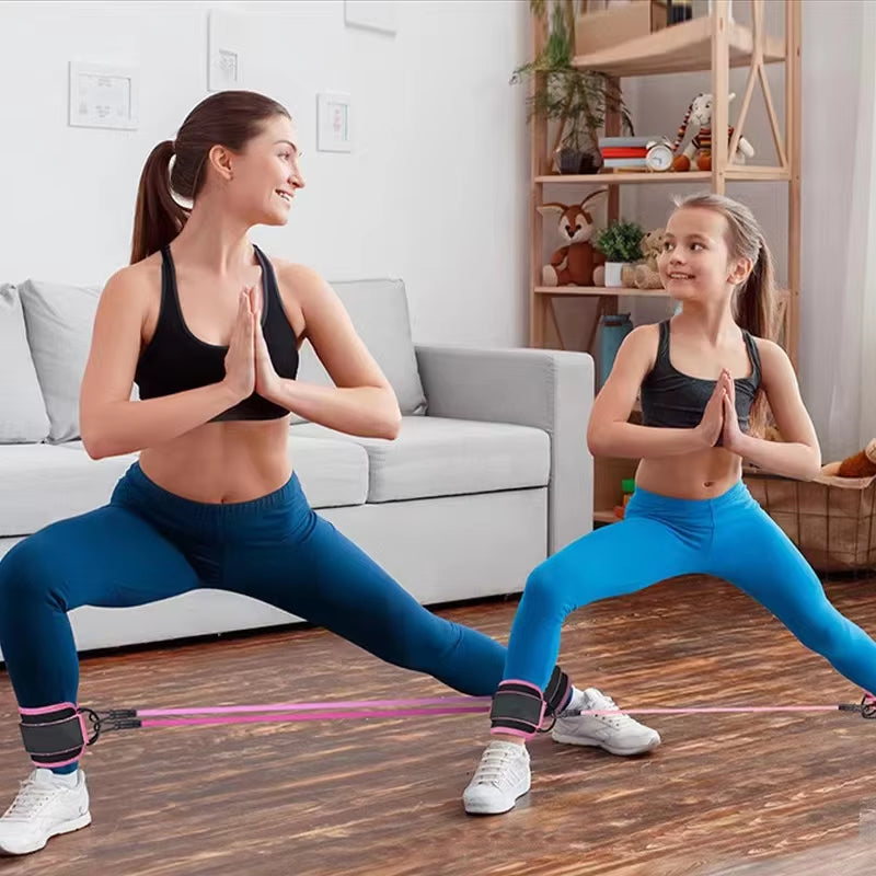 Ankle Strap Resistance Bands – Elastic Fitness Training Equipment for Yoga, Pilates, CrossFit, and Gym Workouts