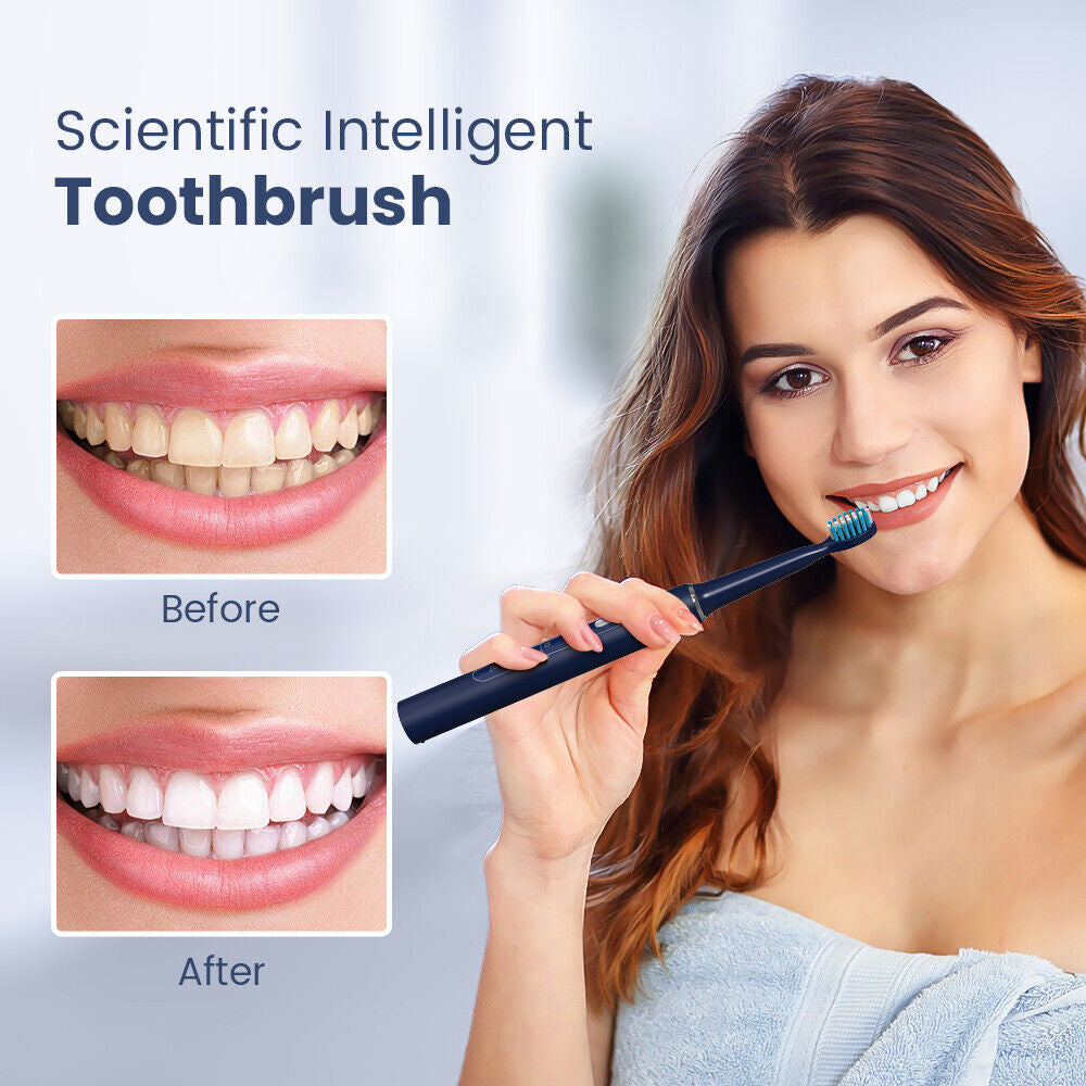 Rechargeable Electric Toothbrush with 3 Brushing Modes, Timer, and 7 Brush Heads – IPX7 Waterproof