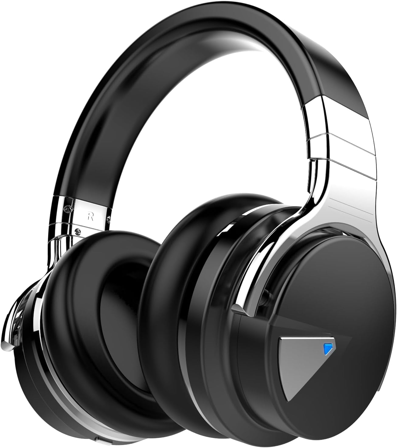 E7 Active Noise Cancelling Headphones Bluetooth Headphones Wireless Headphones over Ear with Microphone Deep Bass, Comfortable Protein Earpads, 30 Hours Playtime for Travel/Work, Black
