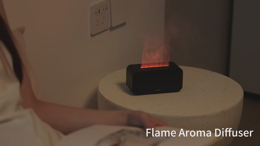 Simulation Flame Aromatherapy Machine Mini Air Humidifier LED Colorful Light Timer Humidifier Home Perfume Diffuser