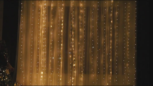 Christmas Lights Curtain Garland - Merry Christmas Decorations for Home, Xmas Ornaments, and New Year Decor