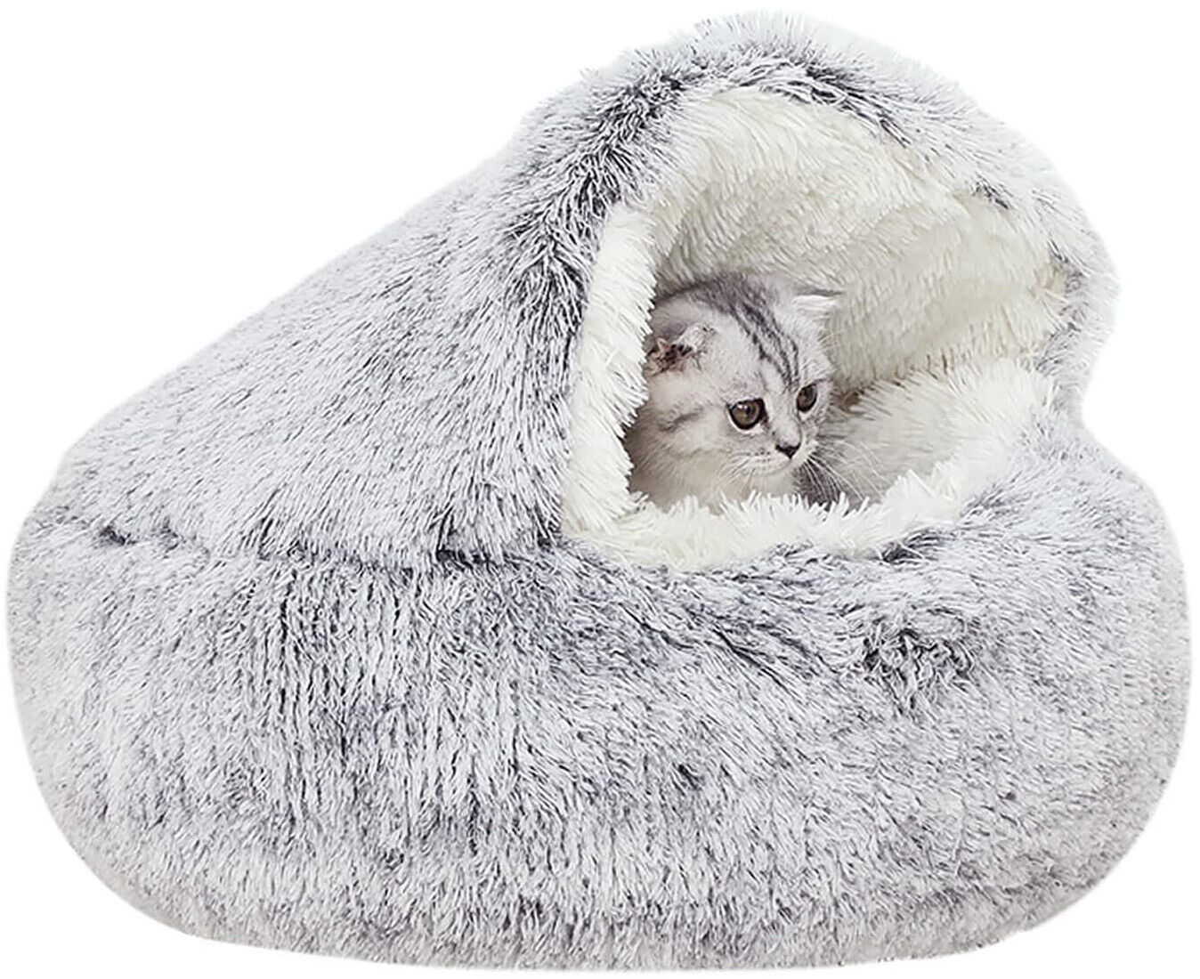 Cozy Igloo Pet Bed – Washable Fleece Pyramid House for Cats and Dogs, Non-Slip Base