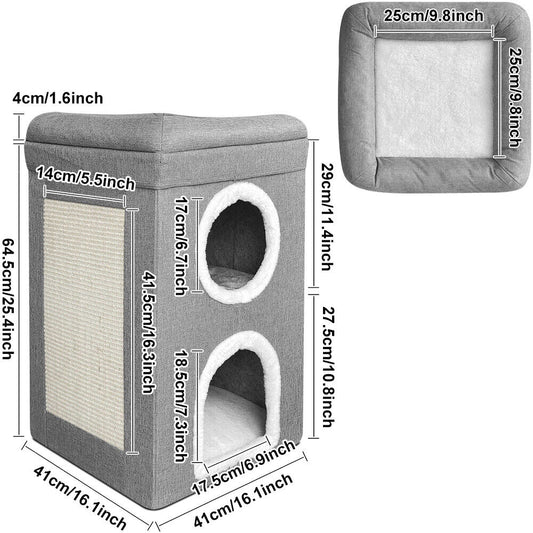 Cat House Cat Cave Cats Three Layer Condo Cat Nest Cat Bed with Scratching Board