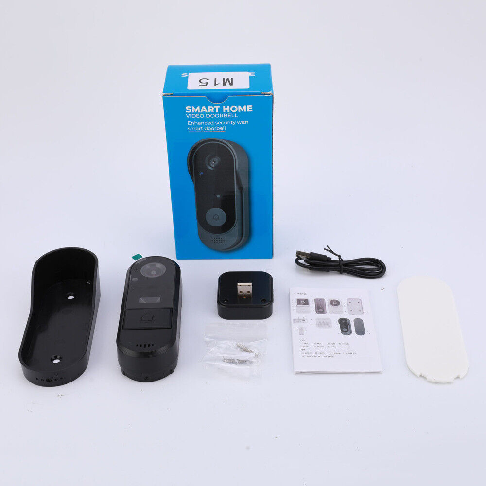 Smart WiFi Video Doorbell with Camera & Intercom - Wireless, Night Vision, Two-Way Talk, IP65 Waterproof