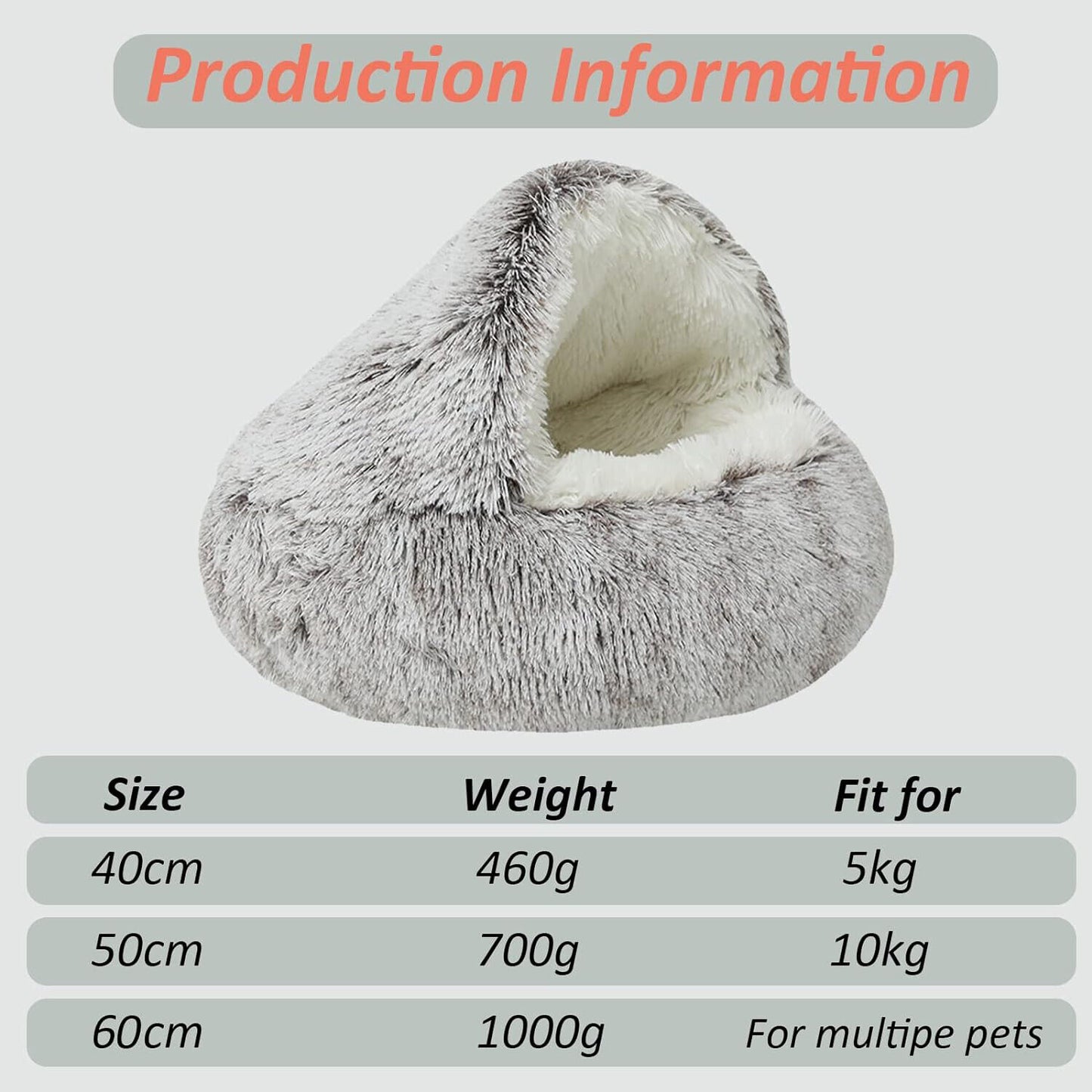 Cozy Igloo Pet Bed – Washable Fleece Pyramid House for Cats and Dogs, Non-Slip Base