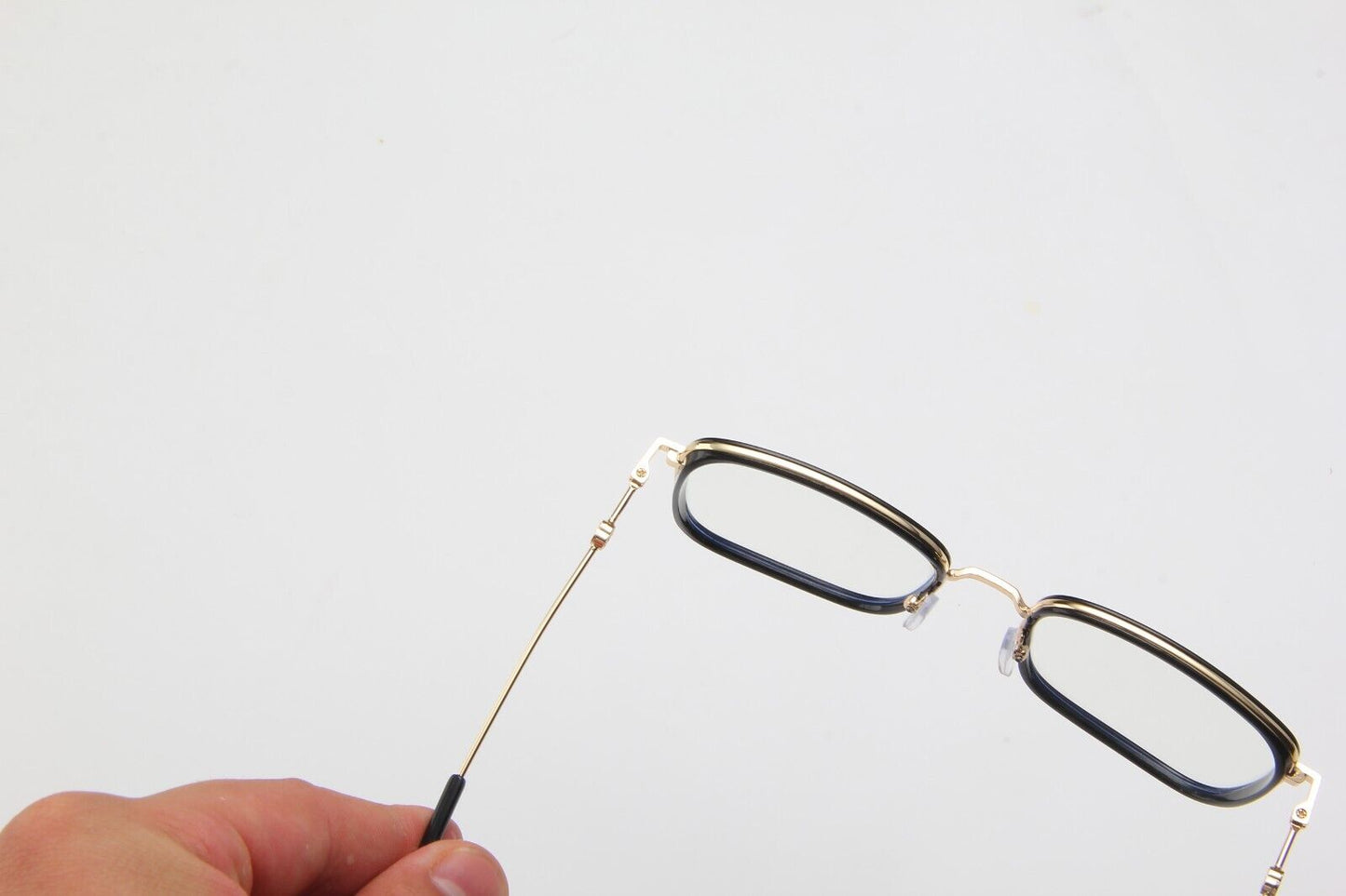 Oversized Square Metal Frame Eyeglasses – Retro Anti-Blue Light Glasses for Men & Women