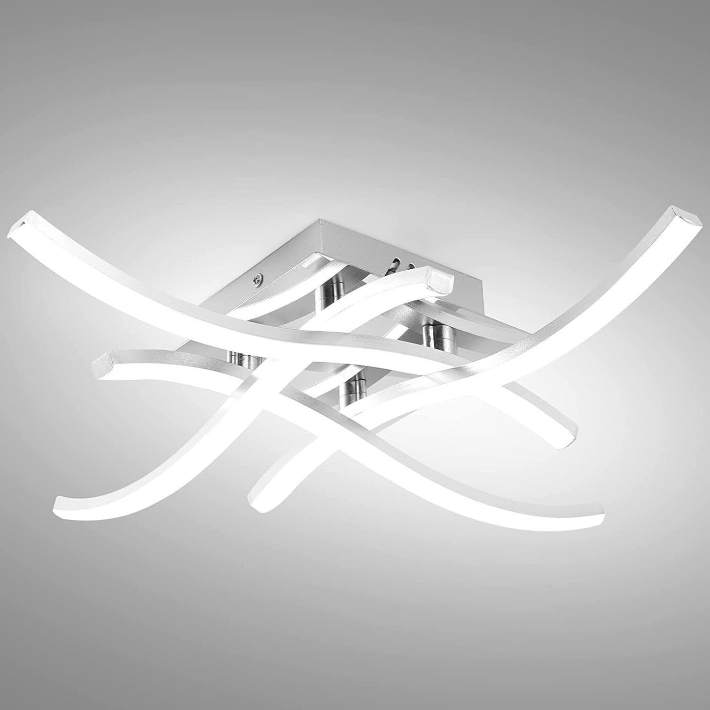 Modern LED Ceiling Light - 4-Wave Design Pendant Lamp for Kitchen, Living Room, and Bedroom