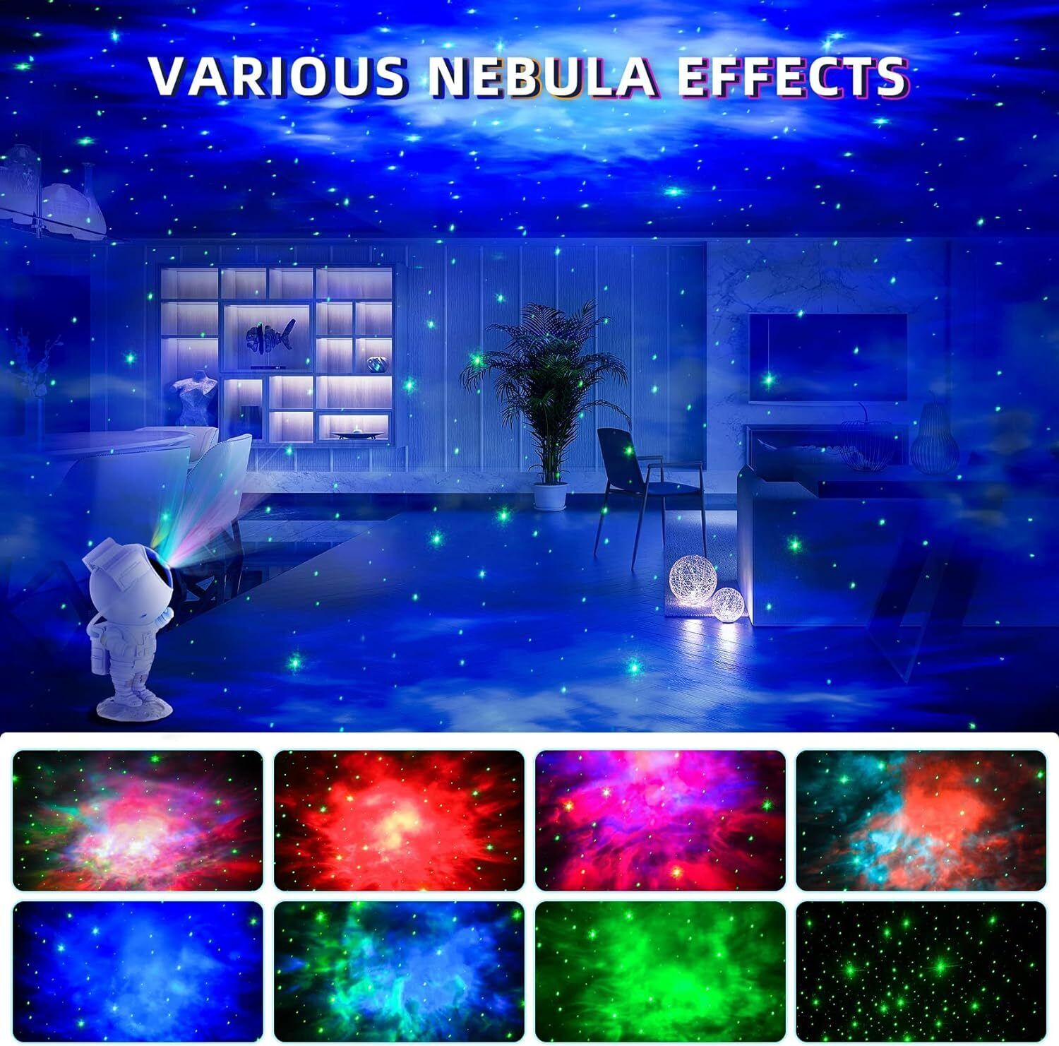 Astronaut LED Starry Galaxy Projector Night Light Lamp Nebula Moon Star