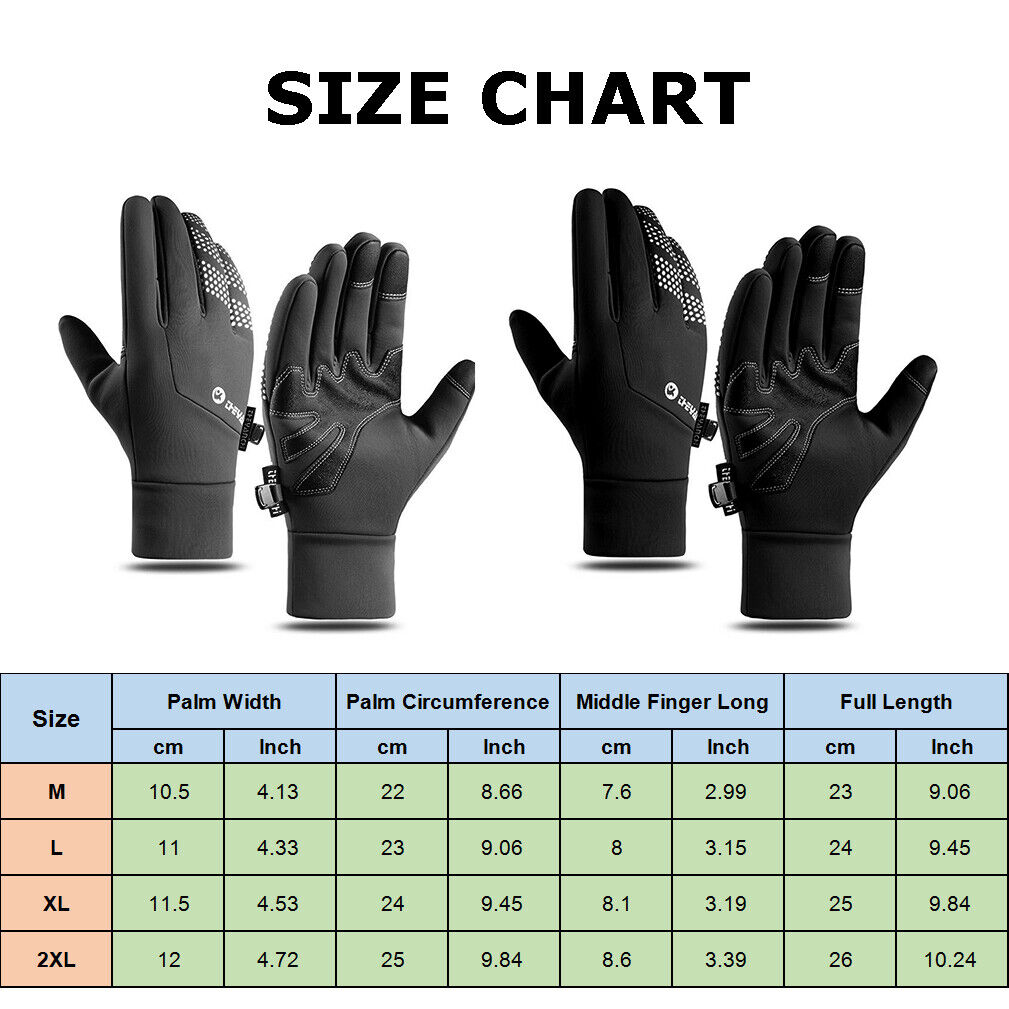 Thermal Windproof Waterproof Winter Gloves Touch Screen Warm Mittens for Men & Women.