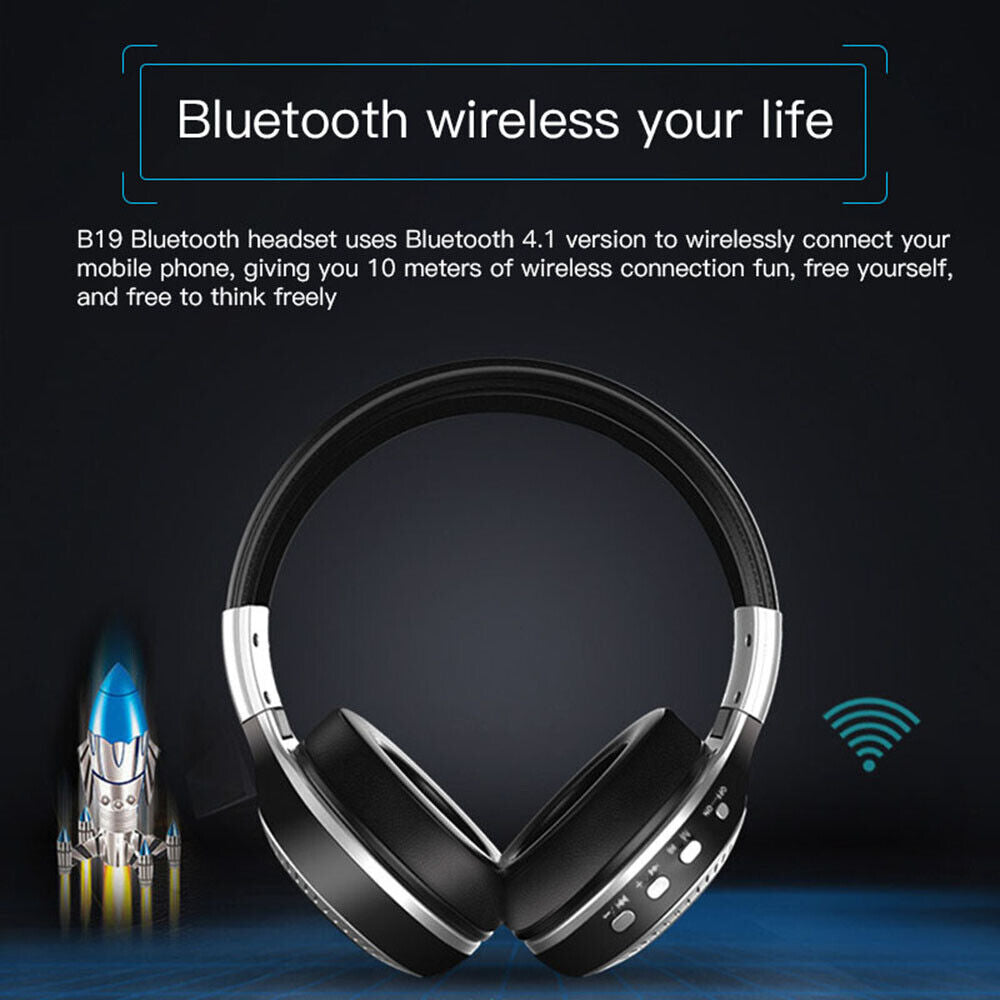 Wireless Bluetooth Headphones with Noise Cancelling Over-Ear Stereo Earphones