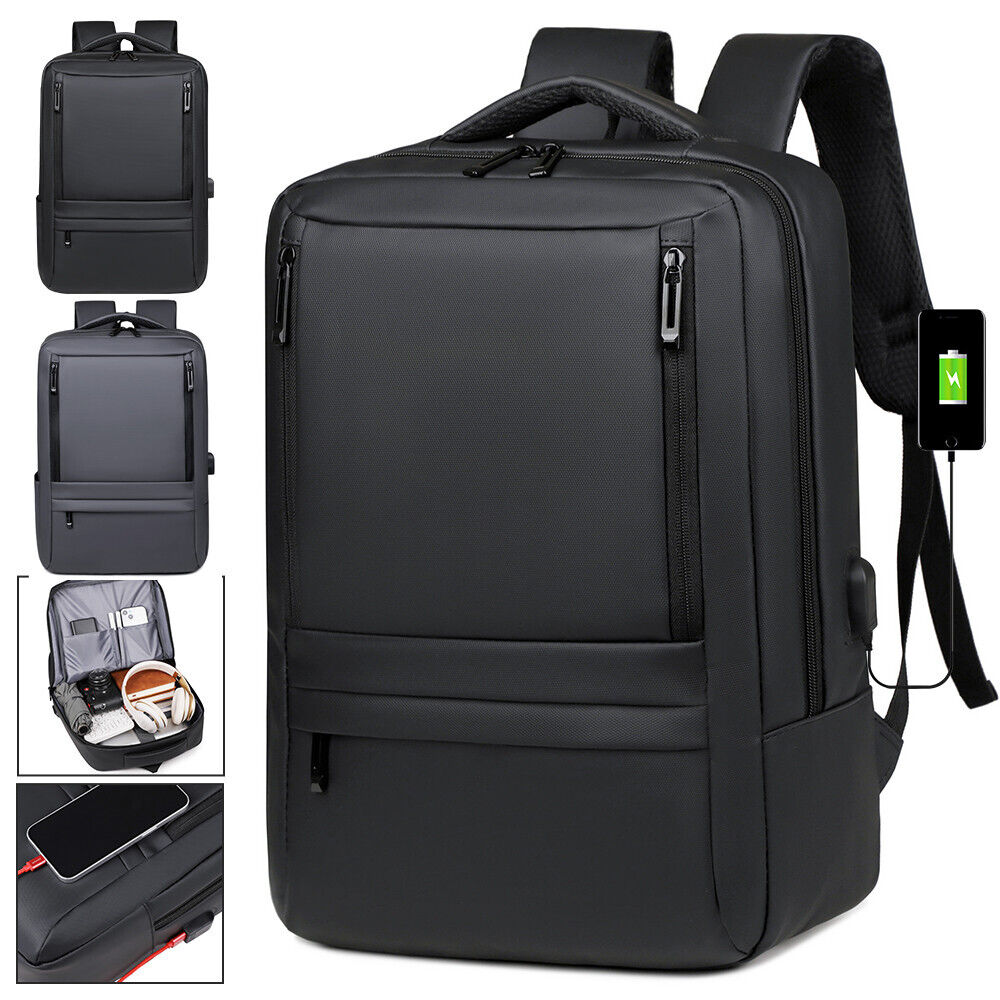 Women Men Backpack anti Theft Laptop Rucksack Business School Bag USB Charging