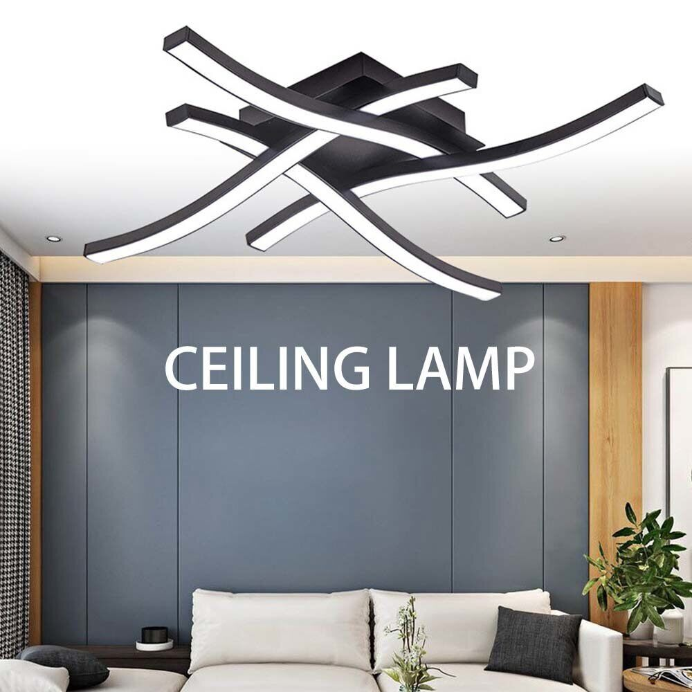 Modern LED Ceiling Light - 4-Wave Design Pendant Lamp for Kitchen, Living Room, and Bedroom
