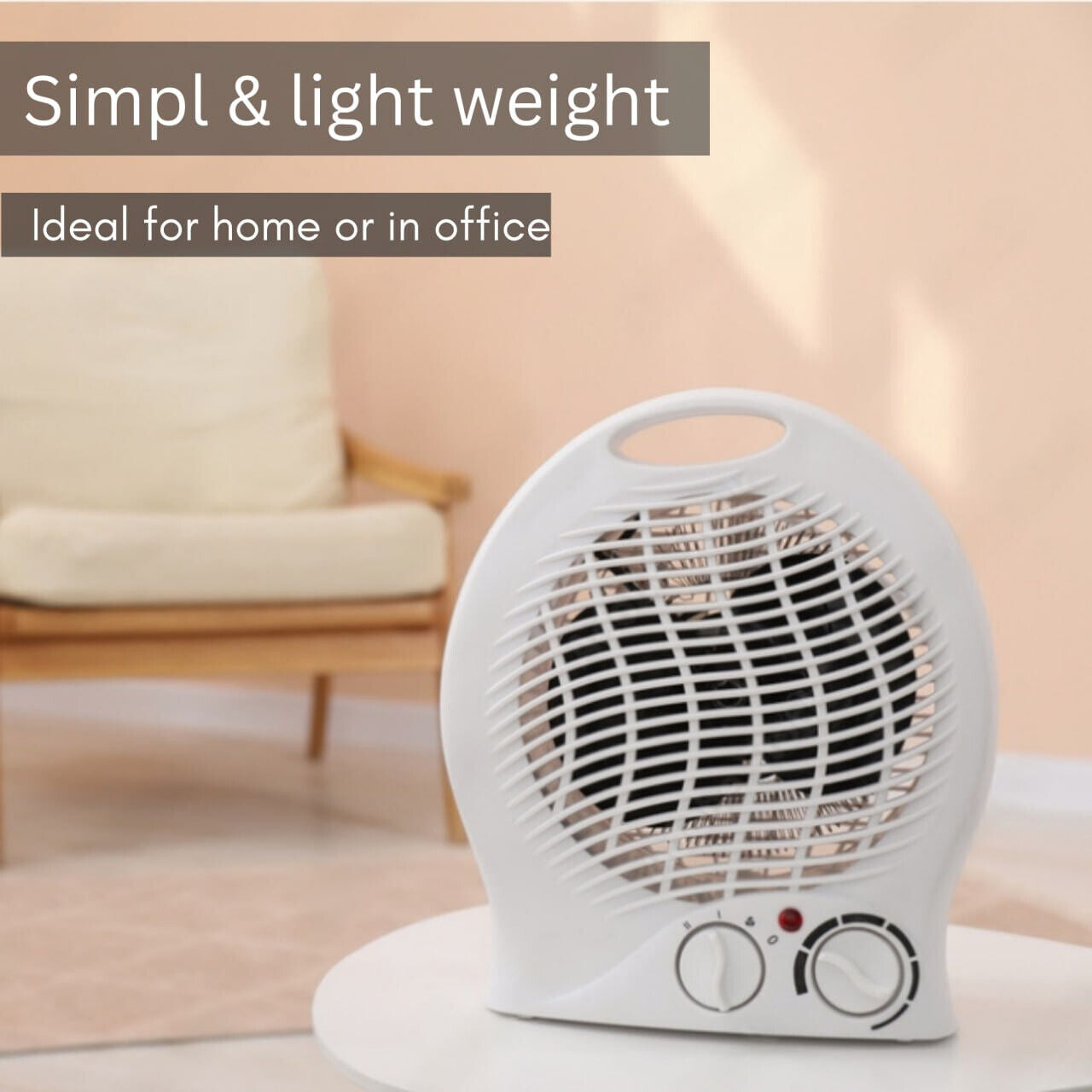 2000W Portable Electric Fan Heater Adjustable Heat, Cool & Warm Modes, Overheat Protection, Upright/Flat Design, Energy-Efficient