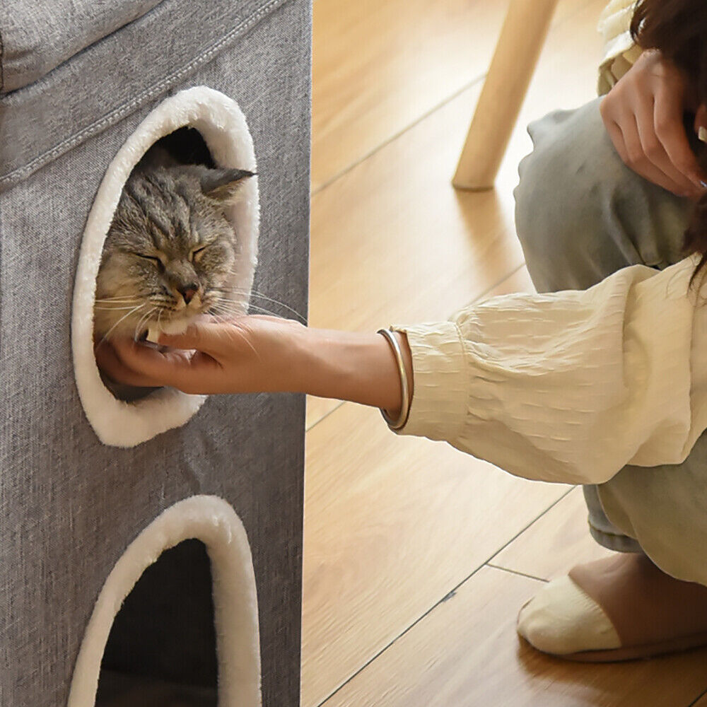 Cat House Cat Cave Cats Three Layer Condo Cat Nest Cat Bed with Scratching Board
