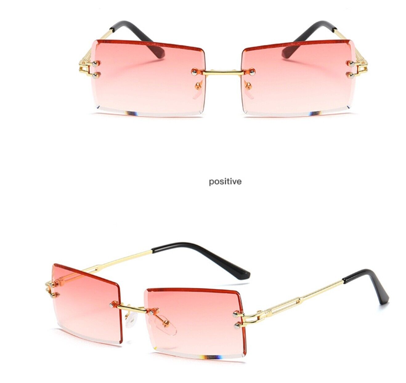 UV400 Rimless Rectangle Sunglasses – Fashionable Alloy Frame, Anti-Reflective Sun Glasses for Men & Women