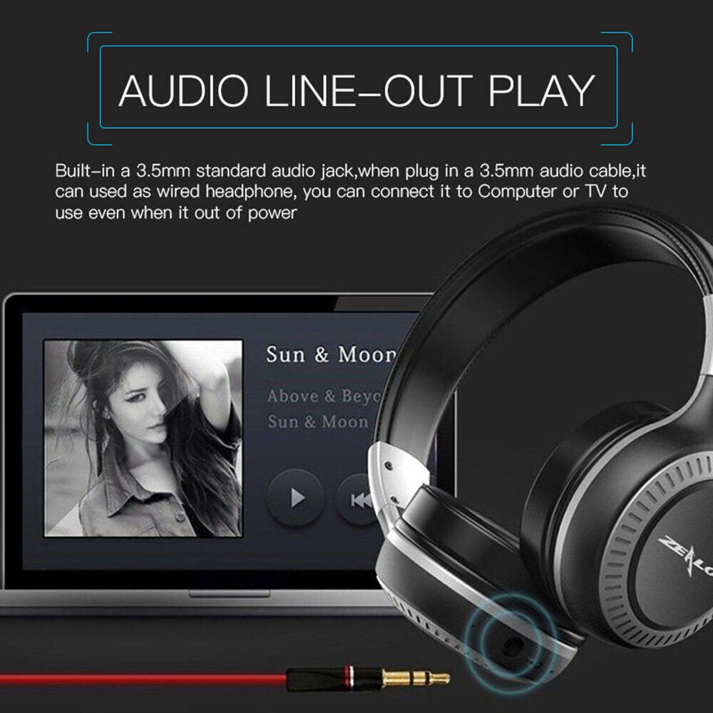 Wireless Bluetooth Headphones with Noise Cancelling Over-Ear Stereo Earphones