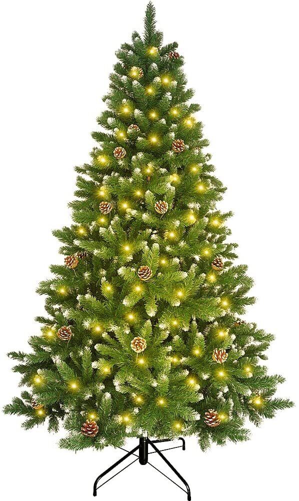 Christmas Tree Pre Lit with LED Lights Bushy Pine Xmas Indoor Decor 4/5/6/7FT