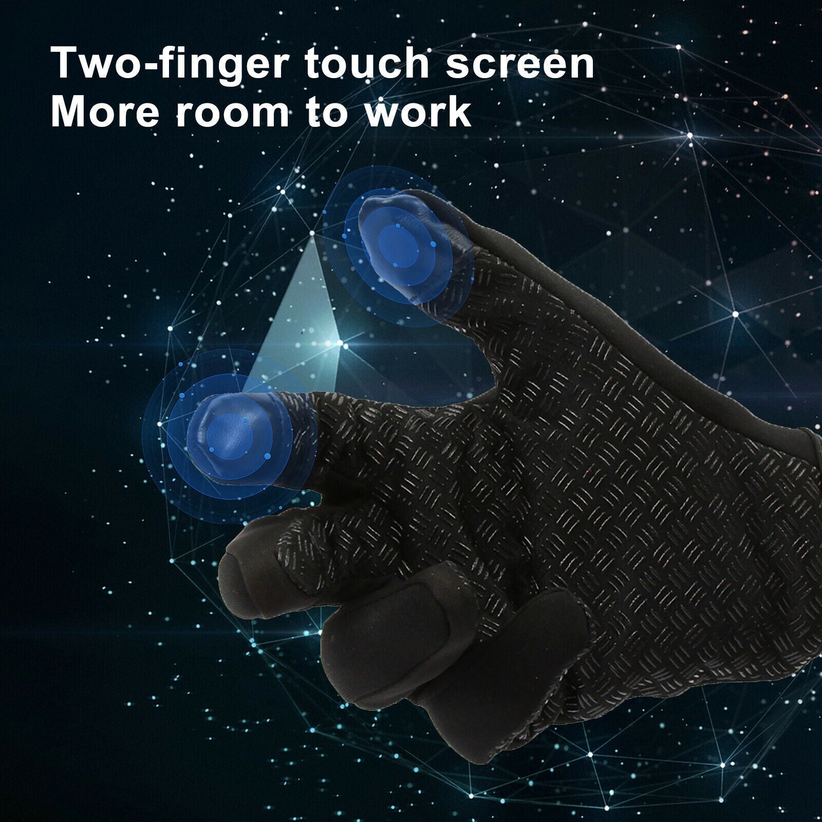 Men's Winter Warm Windproof Waterproof Fleece-Lined Thermal Touch Screen Gloves.