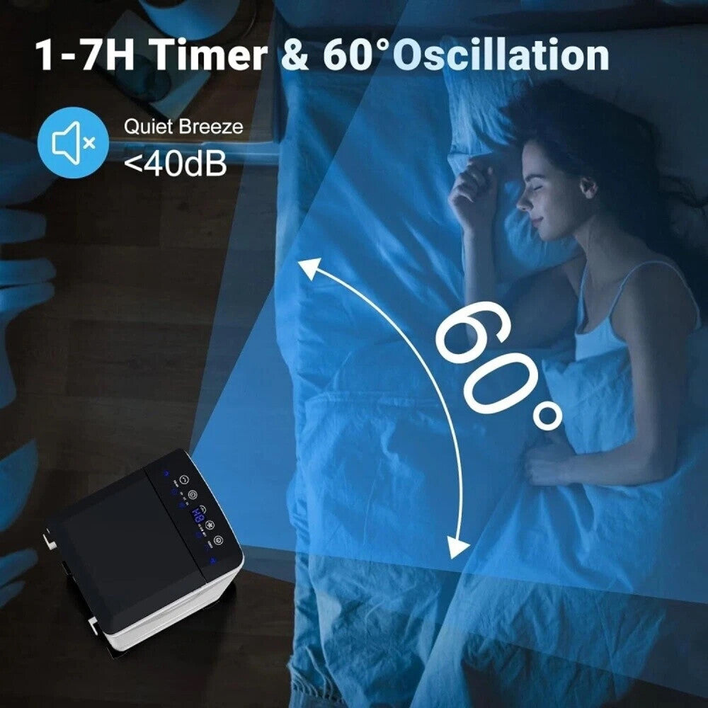 8L Portable Air Cooler Fan with Remote Control – Ice Cold Evaporative Cooling Unit with 3 Ice Packs, 3 Speeds, Timer & Large Water Tank – Eco-Friendly Conditioner for Home or Office (65W)