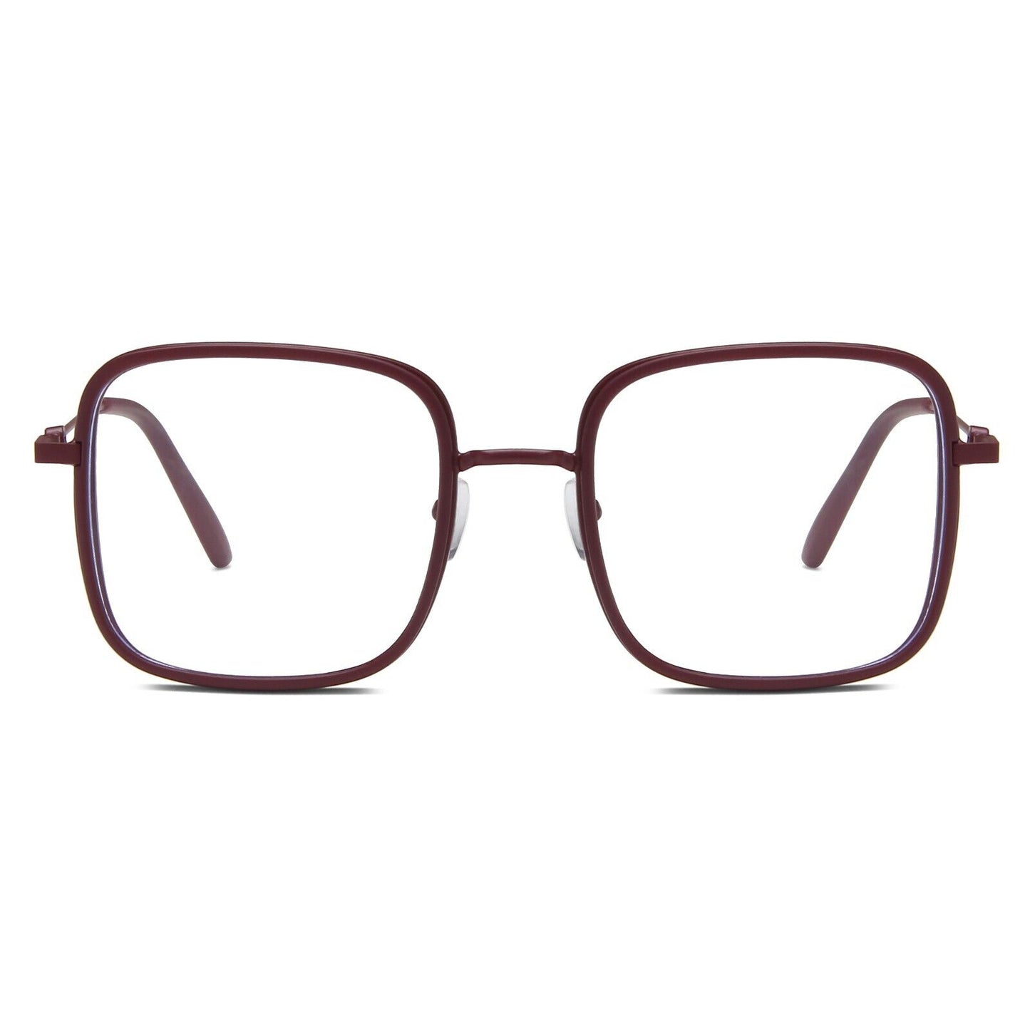 Oversized Square Metal Frame Eyeglasses – Retro Anti-Blue Light Glasses for Men & Women