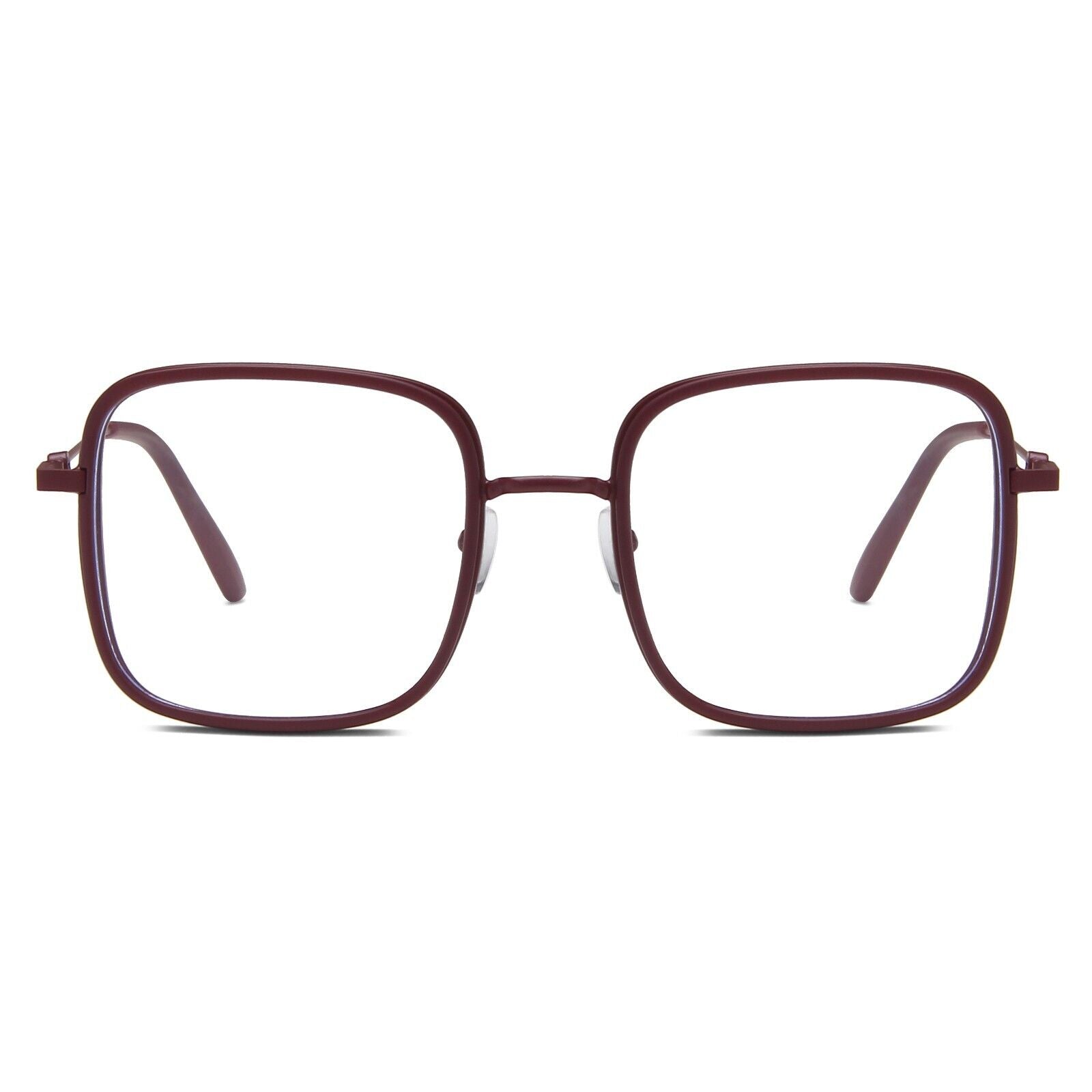 Oversized Square Metal Frame Eyeglasses – Retro Anti-Blue Light Glasses for Men & Women