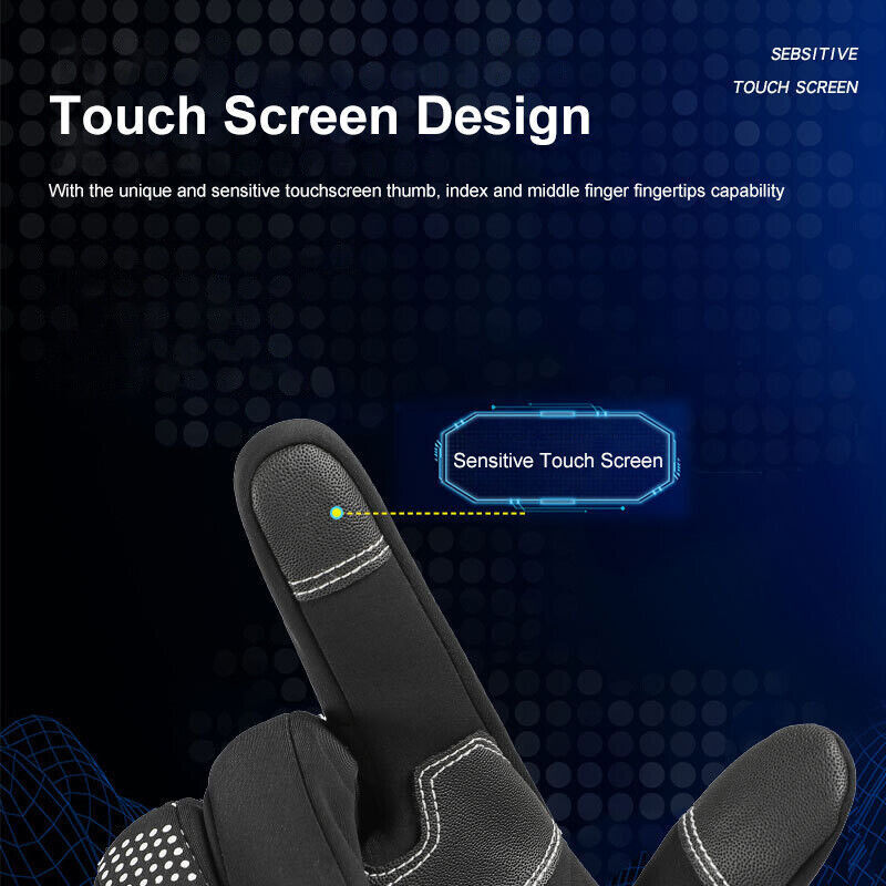 Thermal Windproof Waterproof Winter Gloves Touch Screen Warm Mittens for Men & Women.