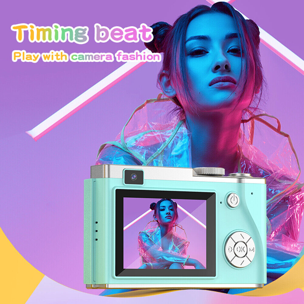 Retro 64MP Digital Camera - HD 1080P, 16X Zoom, 2.4'' LCD, Anti-Shake, with Photo Filters