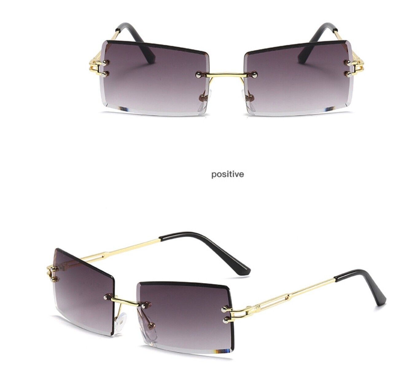 UV400 Rimless Rectangle Sunglasses – Fashionable Alloy Frame, Anti-Reflective Sun Glasses for Men & Women