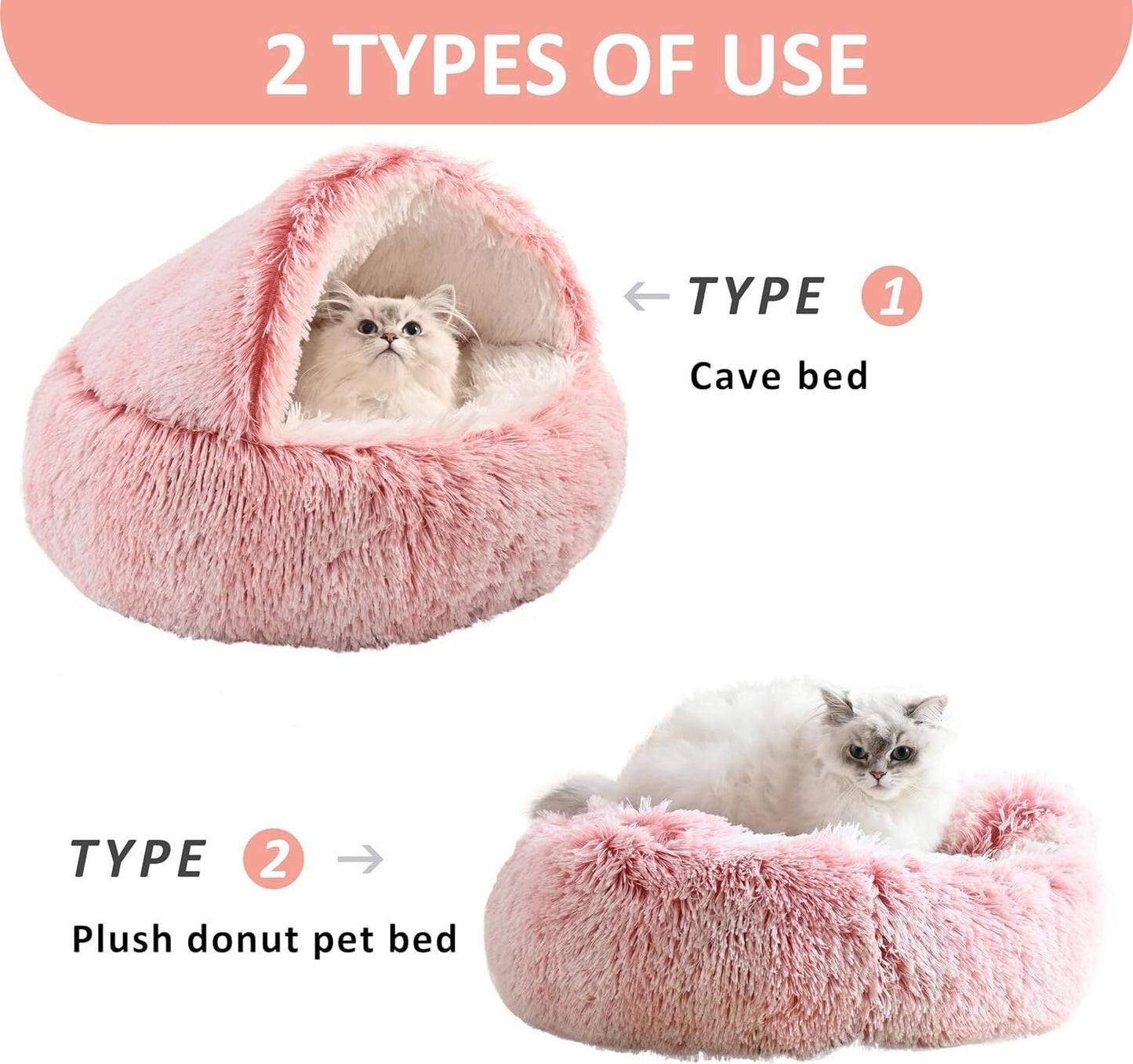 Cozy Igloo Pet Bed – Washable Fleece Pyramid House for Cats and Dogs, Non-Slip Base