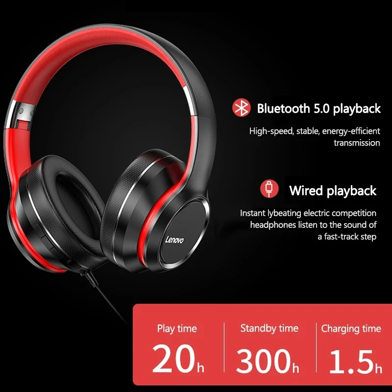 Bluetooth Over-Ear Earphones HD200 Foldable Wireless Headphones Noise Cancelling