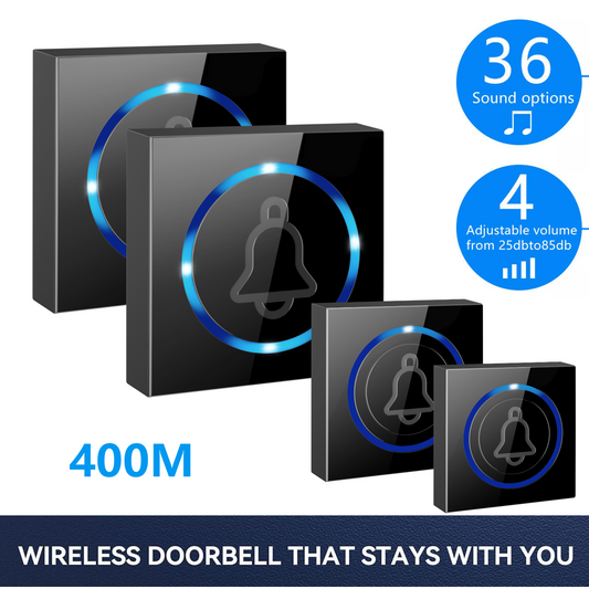 Wireless Waterproof Doorbell - 1200Ft Long Range, Plug-In Home Cordless Doorbell