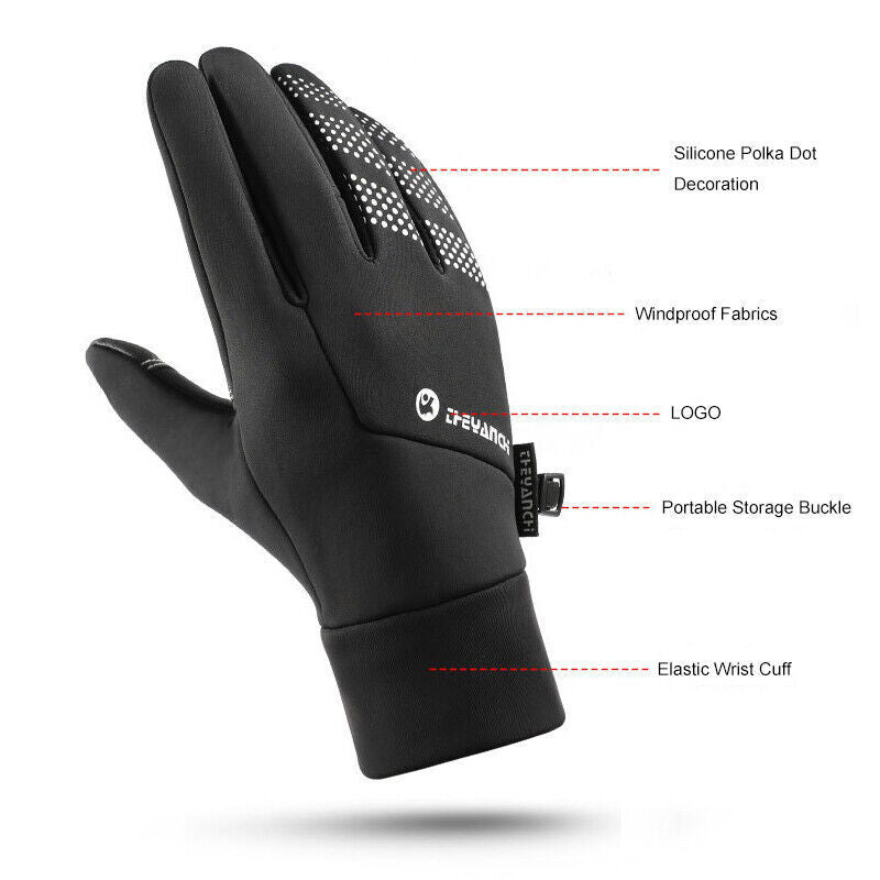 Thermal Windproof Waterproof Winter Gloves Touch Screen Warm Mittens for Men & Women.