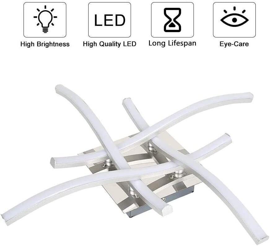 Modern LED Ceiling Light - 4-Wave Design Pendant Lamp for Kitchen, Living Room, and Bedroom